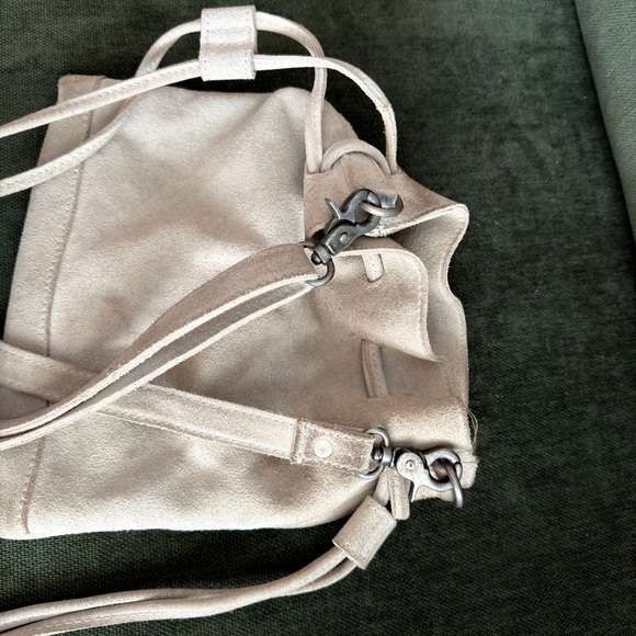 Free People Suede Drawstring Crossbody in Light Gray - Picture 6 of 6